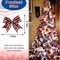 10 Pieces 4th of July Bows for Wreath, Patriotic Wreath Bows Red Blue Natural Burlap Bows American Stars Craft Bows Memorial Day Decorations Tree Bows for Front Door Supplies